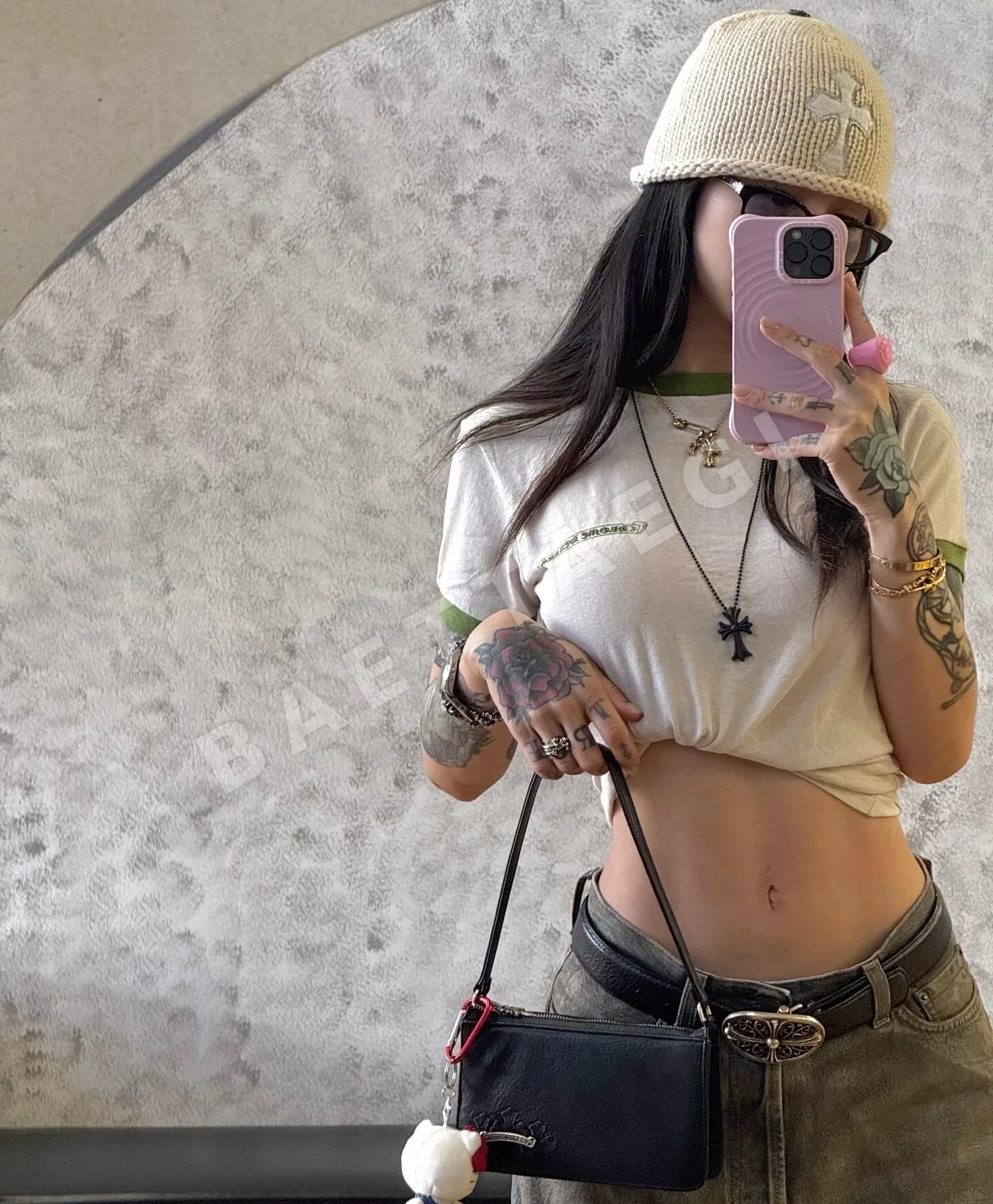 크롬하츠 여성 산스크리트어 프린트 반팔 티셔츠 상세 이미지 21
