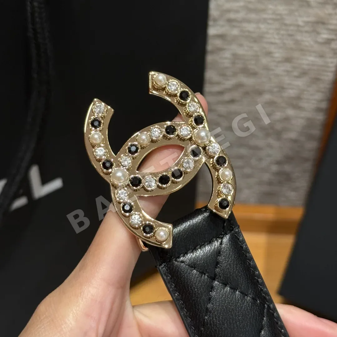 샤넬 램스킨 더블 C 로고 벨트 상세 이미지 5