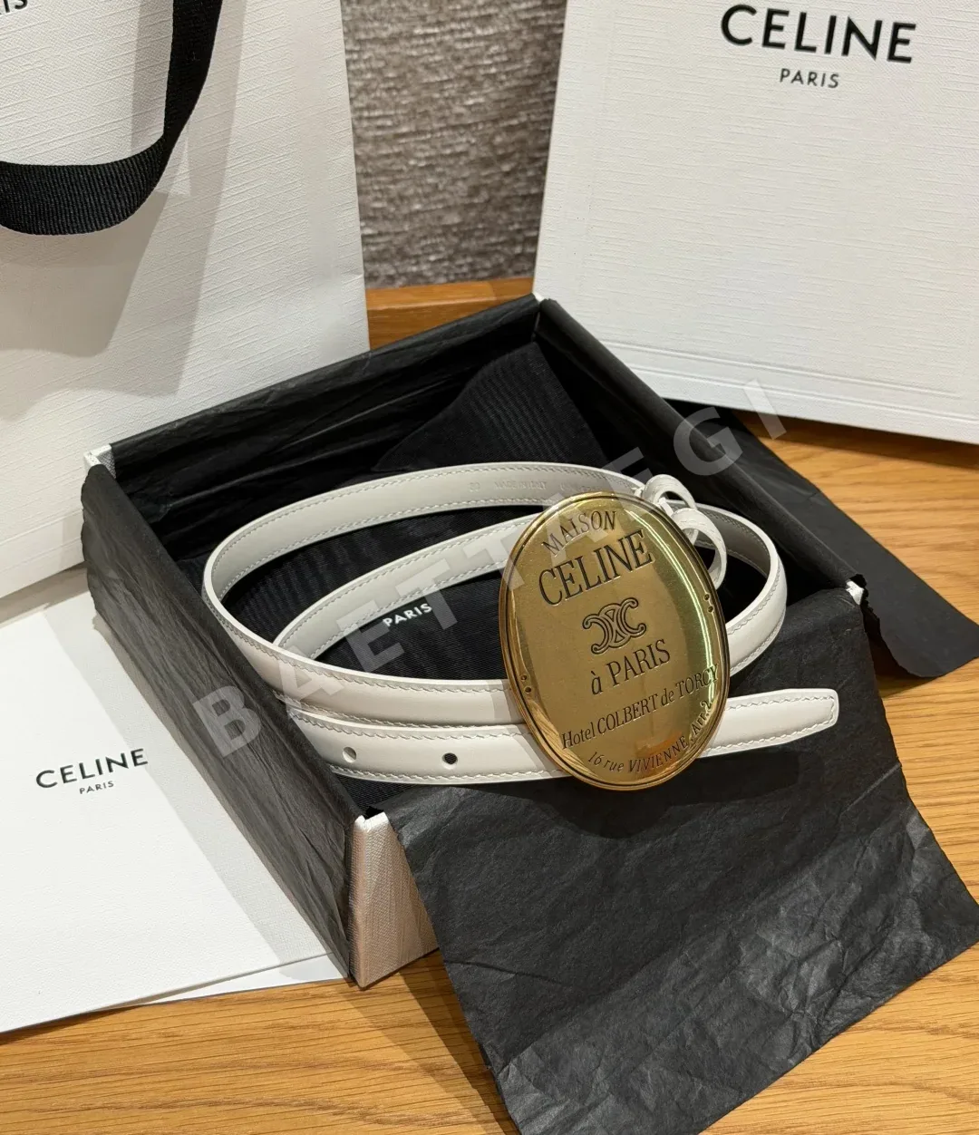 셀린느 메종 13mm 가죽 벨트 177142