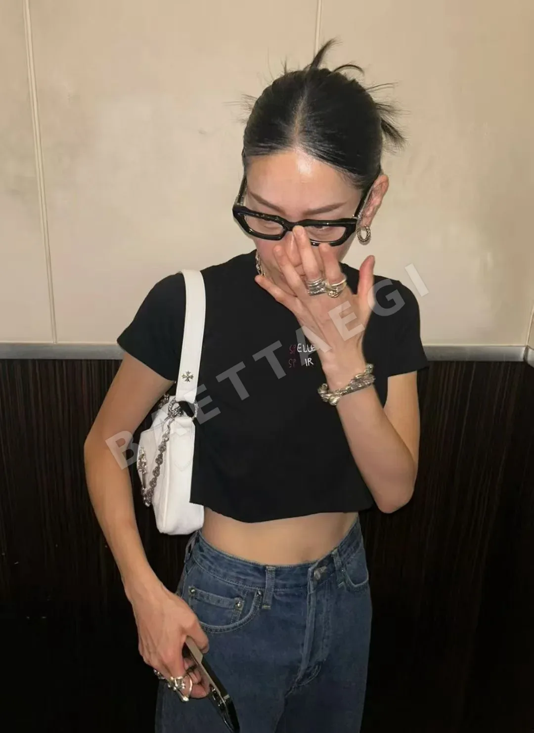 크롬하츠 라지 대거 화이트 치킨 너겟 가방 상세 이미지 9