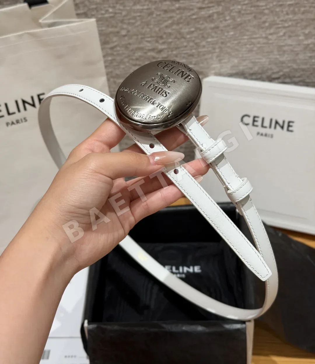 셀린느 메종 13mm 레더 벨트 상세 이미지 3