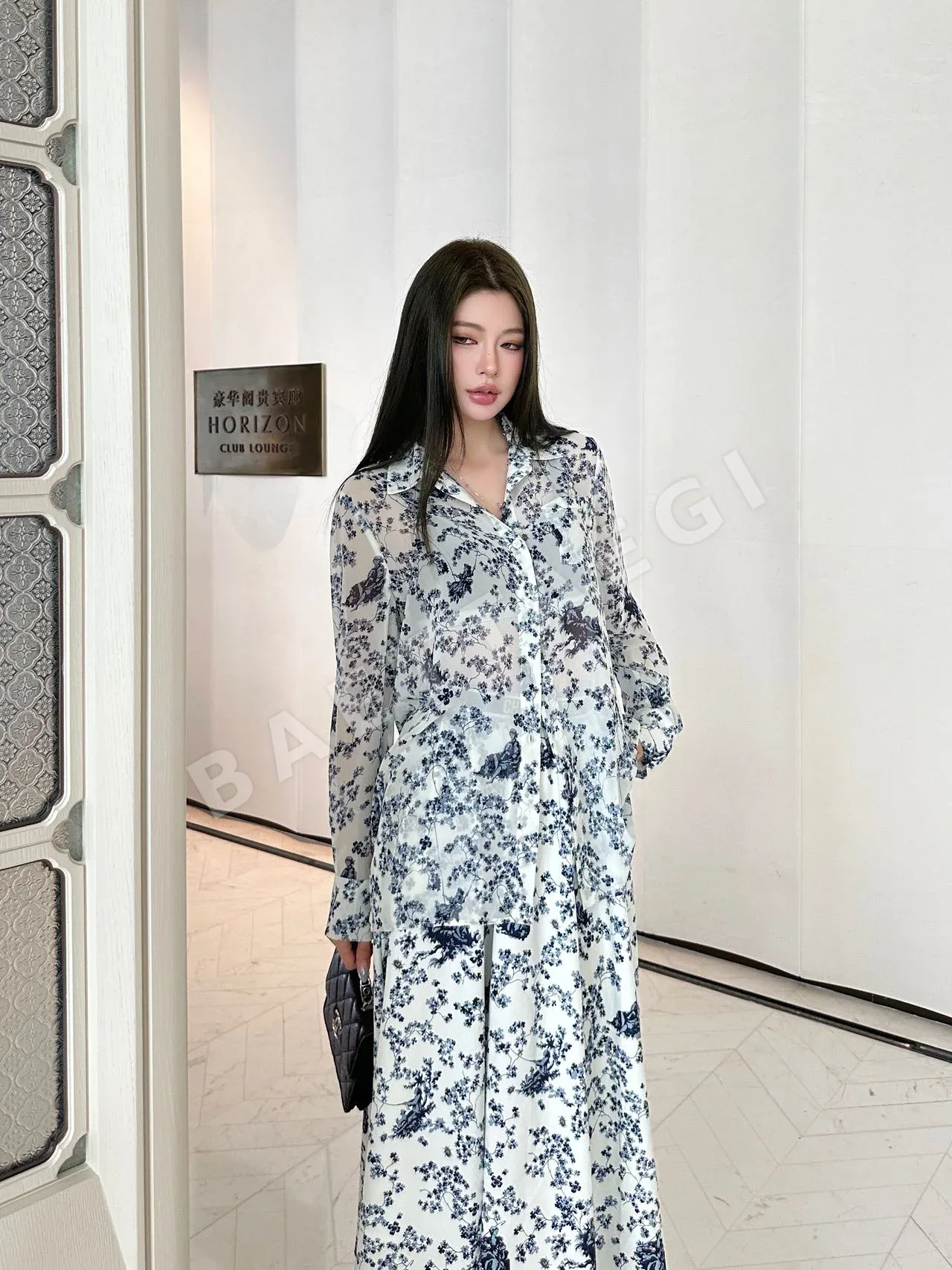 디올 프린트 시스루 셔츠 세트 상세 이미지 2