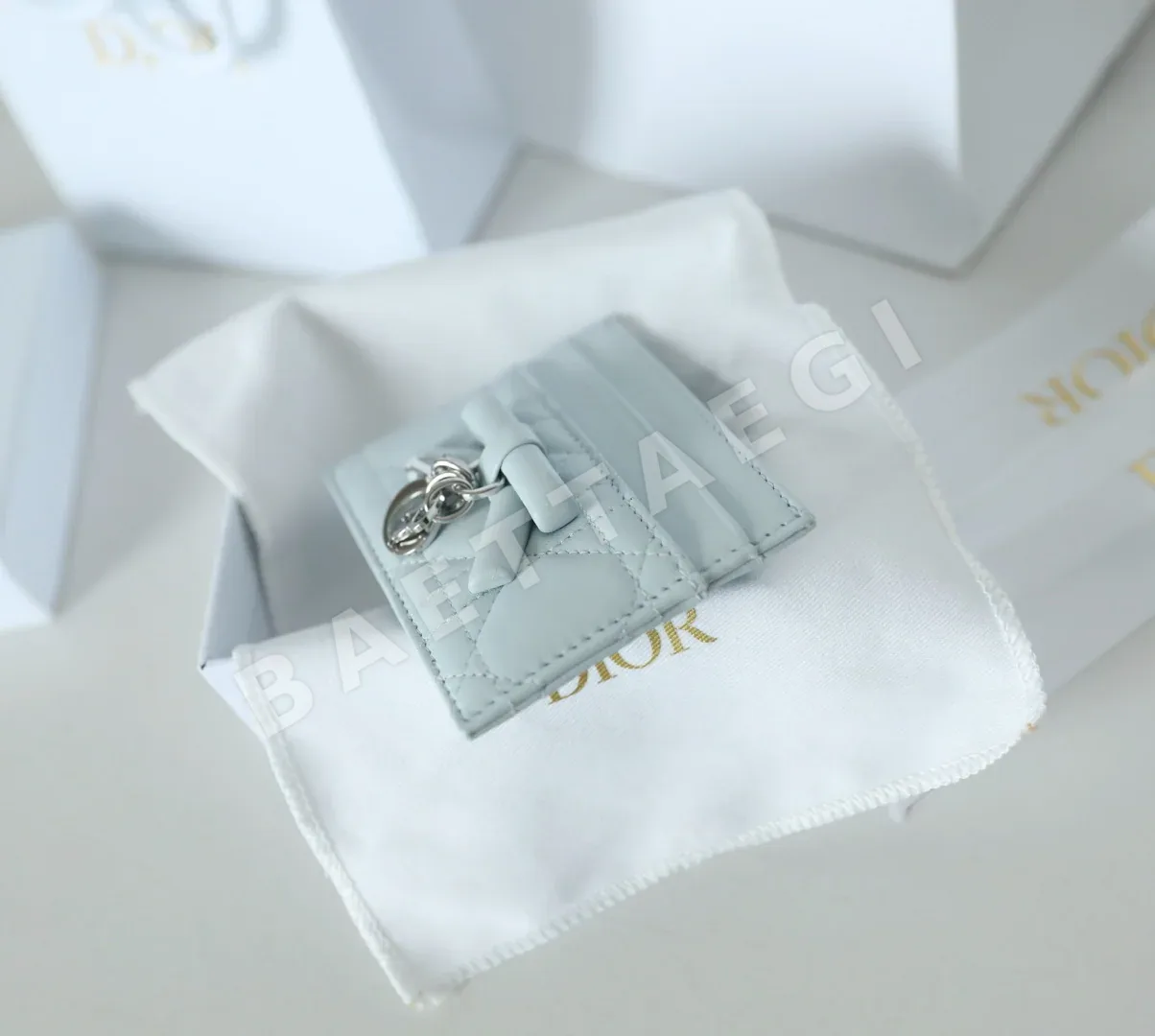 디올 카나쥬 리본 장식 카드홀더 지갑 상세 이미지 5