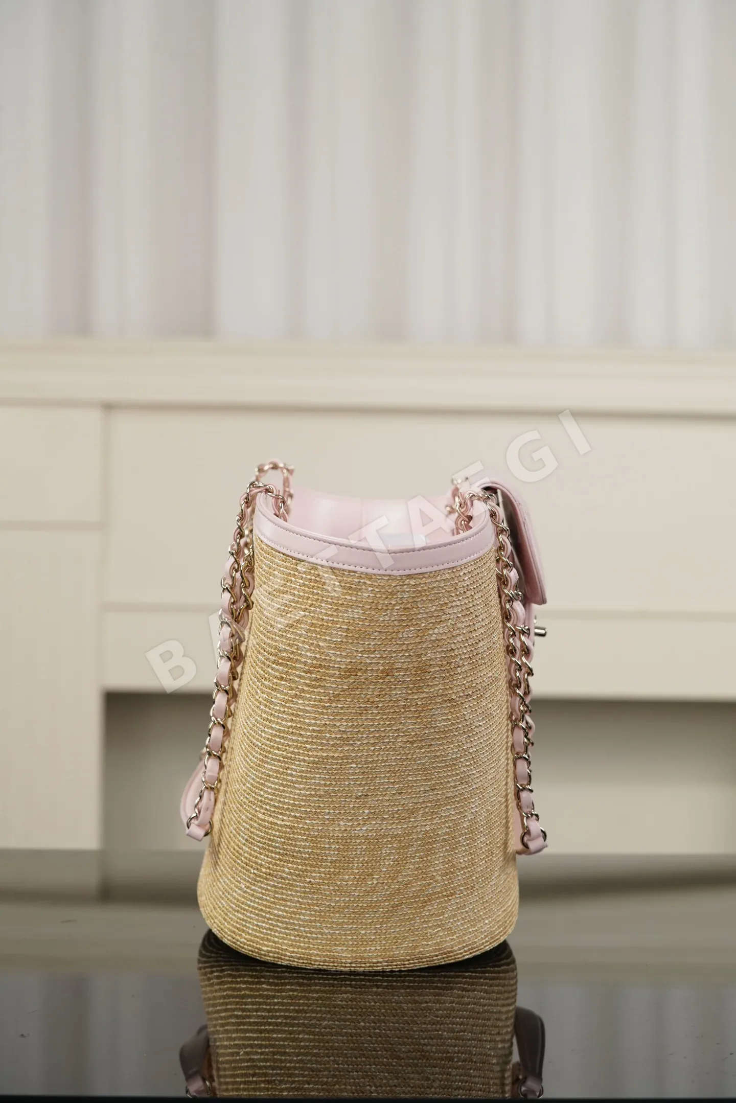 샤넬 라피아 라탄 짜임 봄여름 바구니 가방 상세 이미지 7