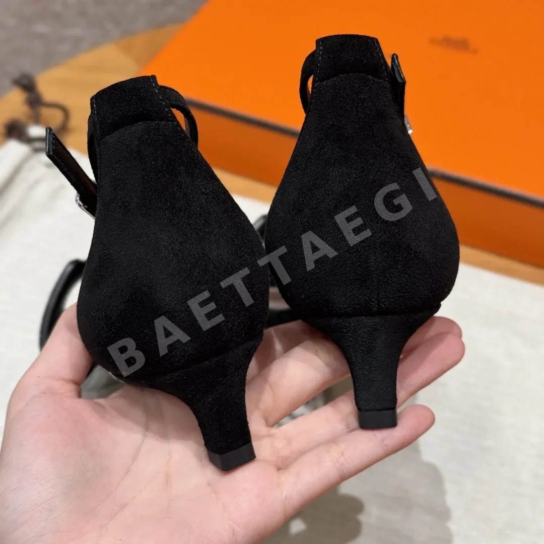 에르메스 조이 40 샌들 블랙 스웨이드 상세 이미지 8