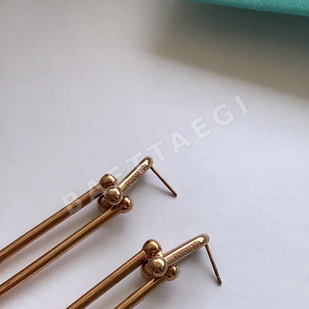 티파니 더블 체인 후프 귀걸이 상세 이미지 4