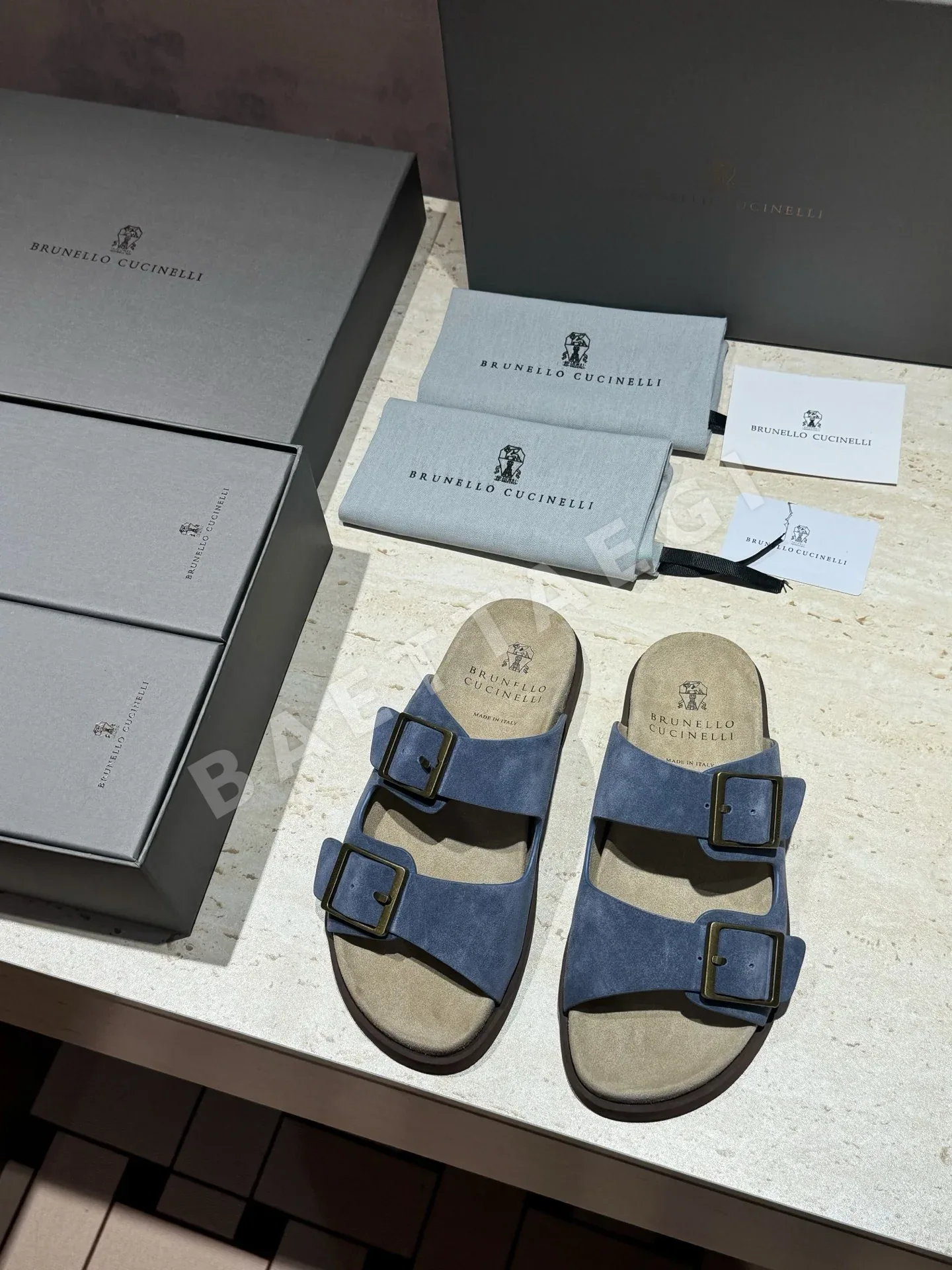 브루넬로쿠치넬리 남성 스웨이드 샌들 상세 이미지 2
