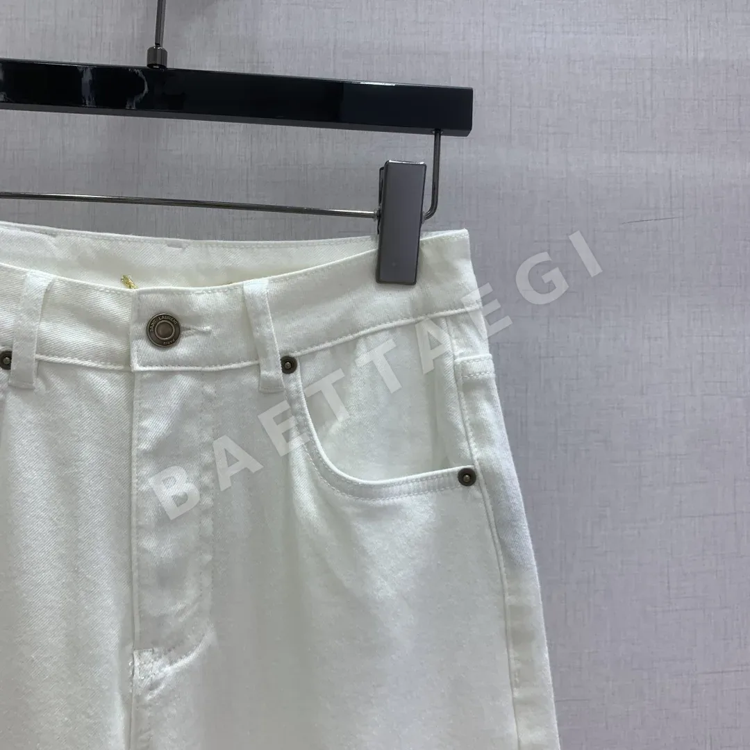 생로랑 자수 로고 여성 데님 바지 상세 이미지 3