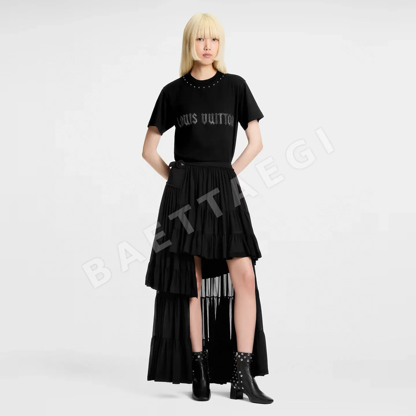 루이비통 벨트 프릴 미디 스커트 50275