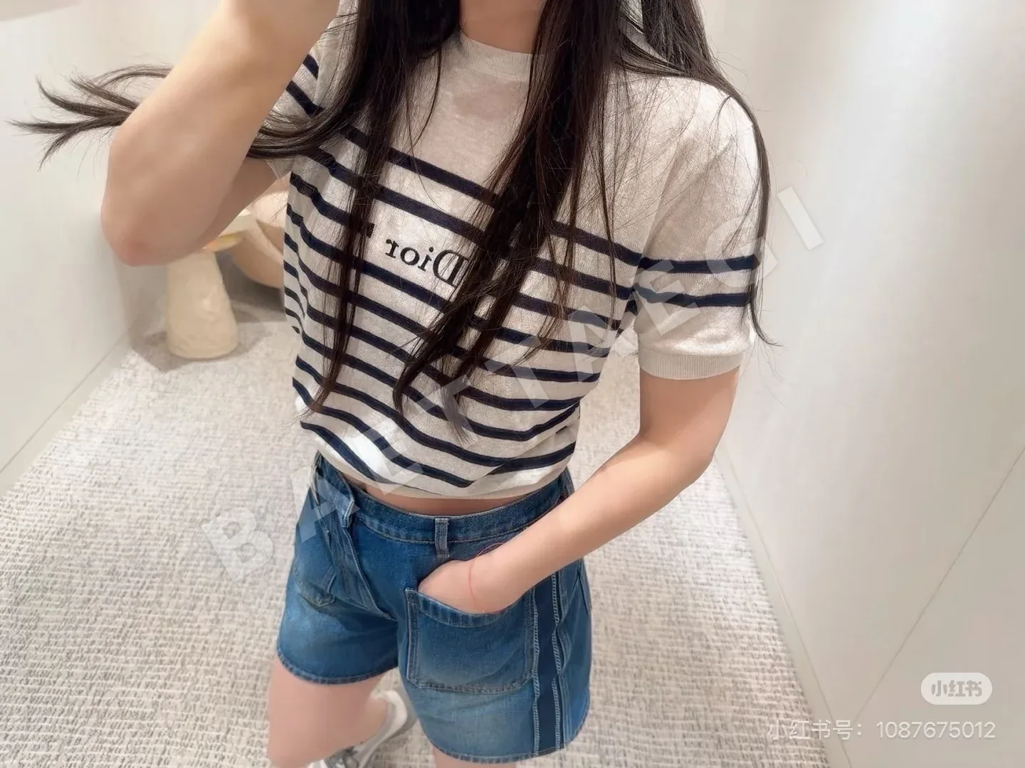 디올 하이웨스트 루즈핏 데님 바지 상세 이미지 9