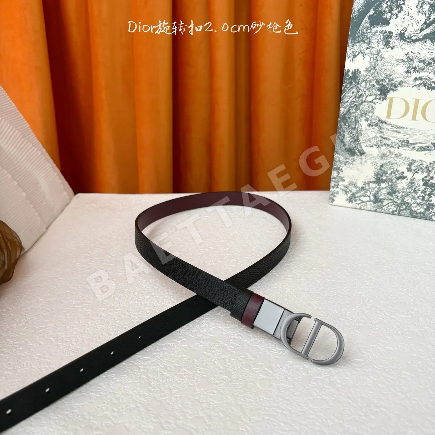 디올 양면 가죽 골드 버클 벨트 상세 이미지 3