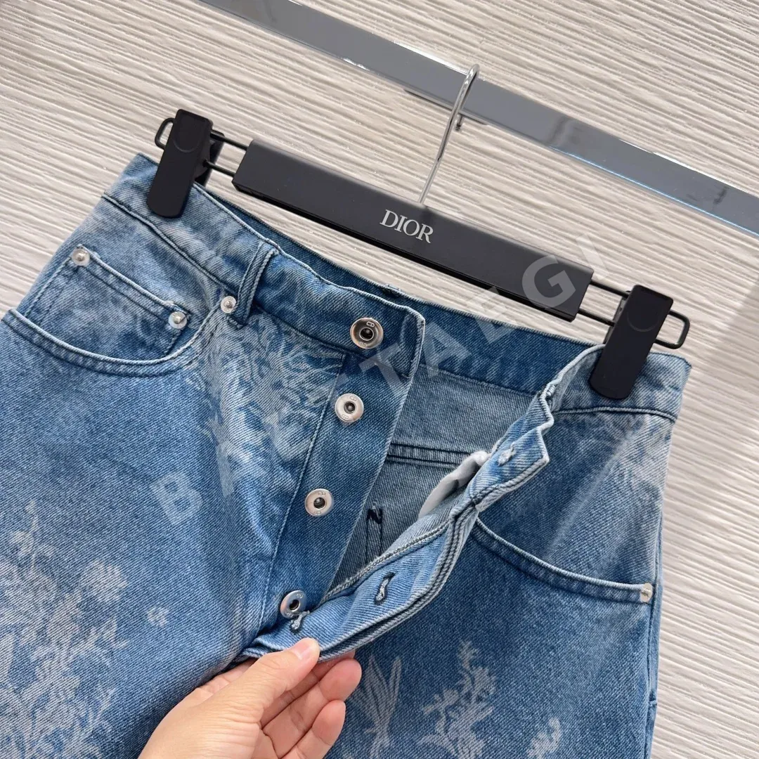디올 레이저 프린트 데님 스커트 상세 이미지 4
