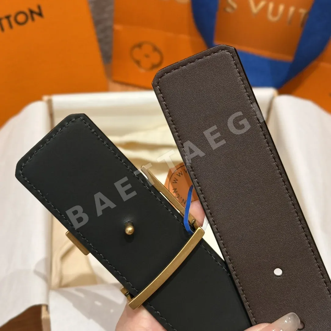 루이비통 양면 카프스킨 엠보싱 스틸 버클 벨트 상세 이미지 7