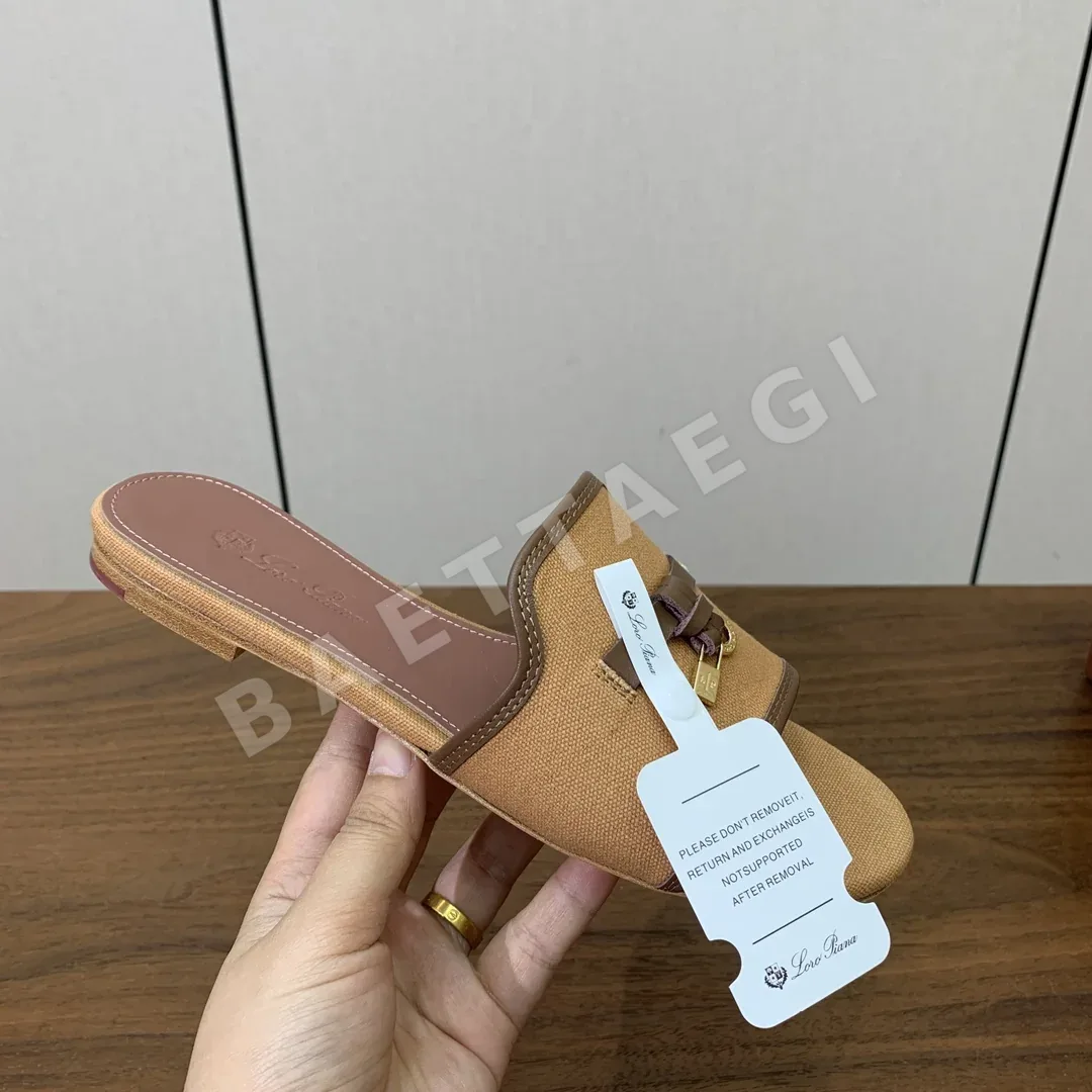 로로피아나 컬러 블록 플랫 샌들 상세 이미지 9