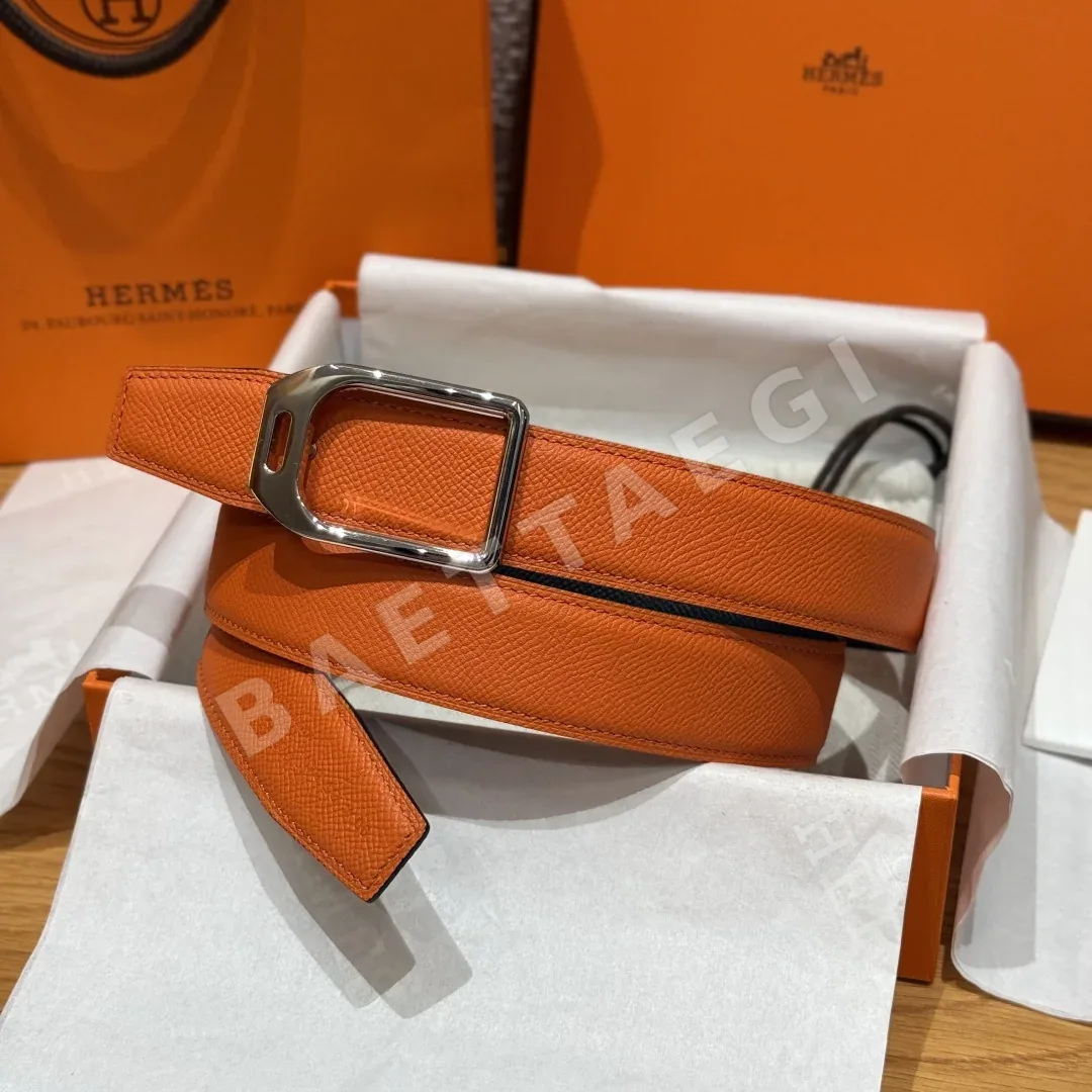 에르메스 조키 양면 앱송 가죽 벨트 175528