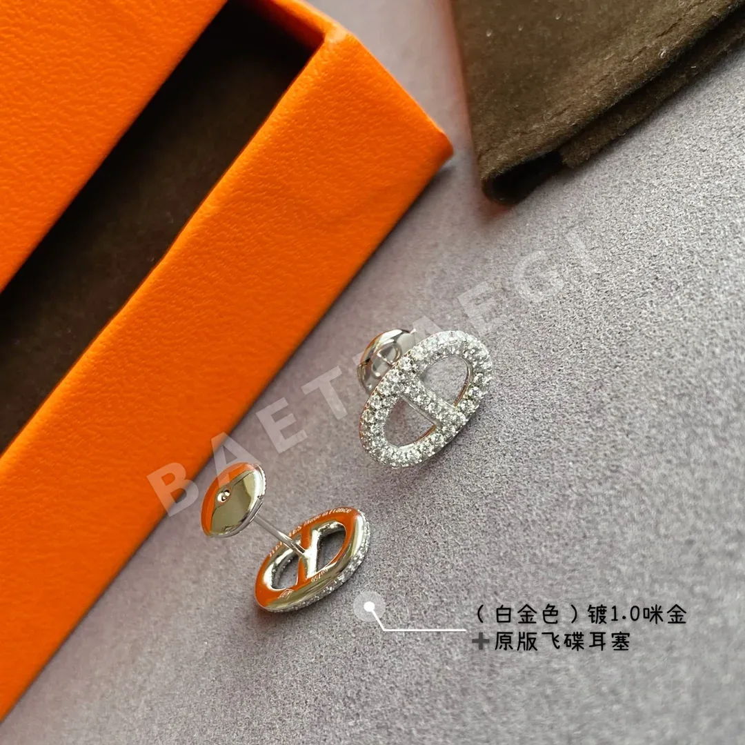 에르메스 돼지 코 모티브 다이아몬드 스터드 귀걸이 상세 이미지 7