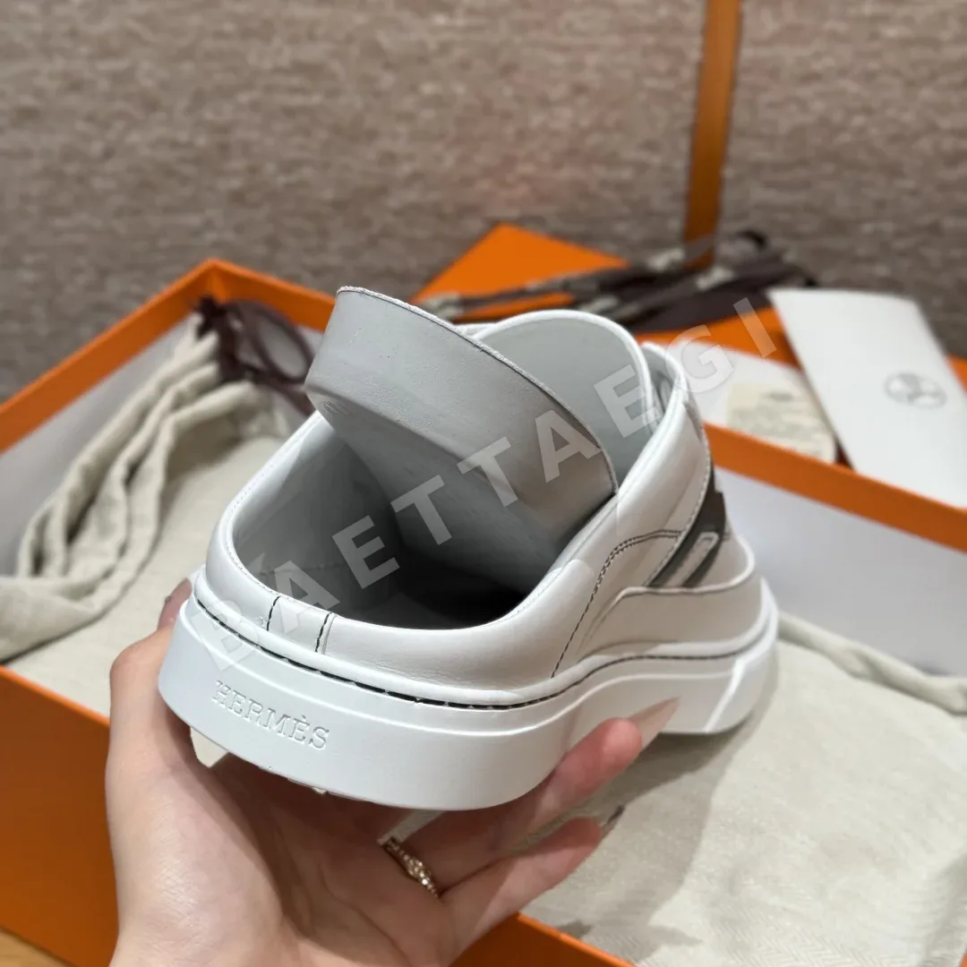 에르메스 킵 남성 흰색 카프스킨 상세 이미지 6