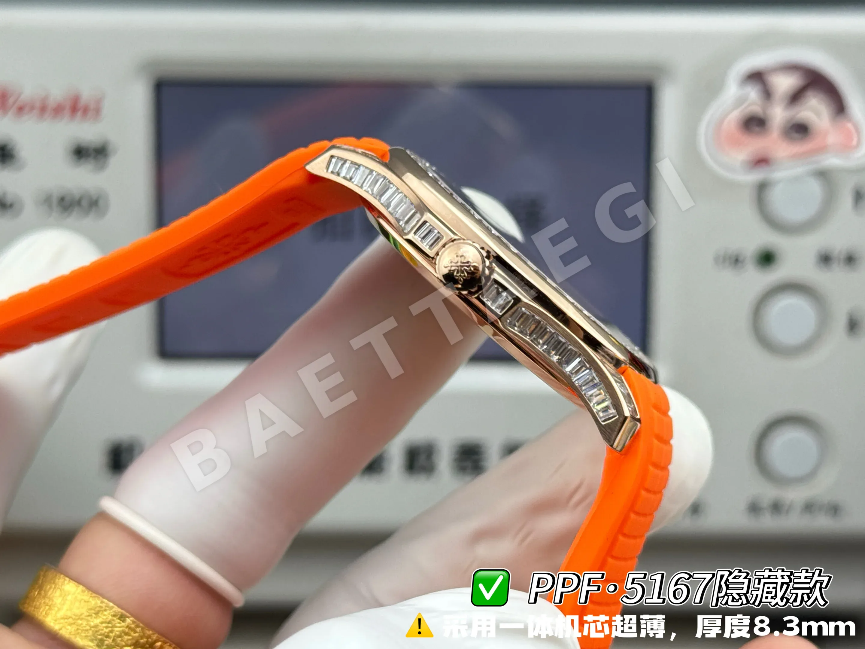 파텍필립 아쿠아넛 5167 다이아 자동 초박형 그레이 다이얼 PPF 공장 레플리카 44204 Patek Philippe 상세 이미지 15