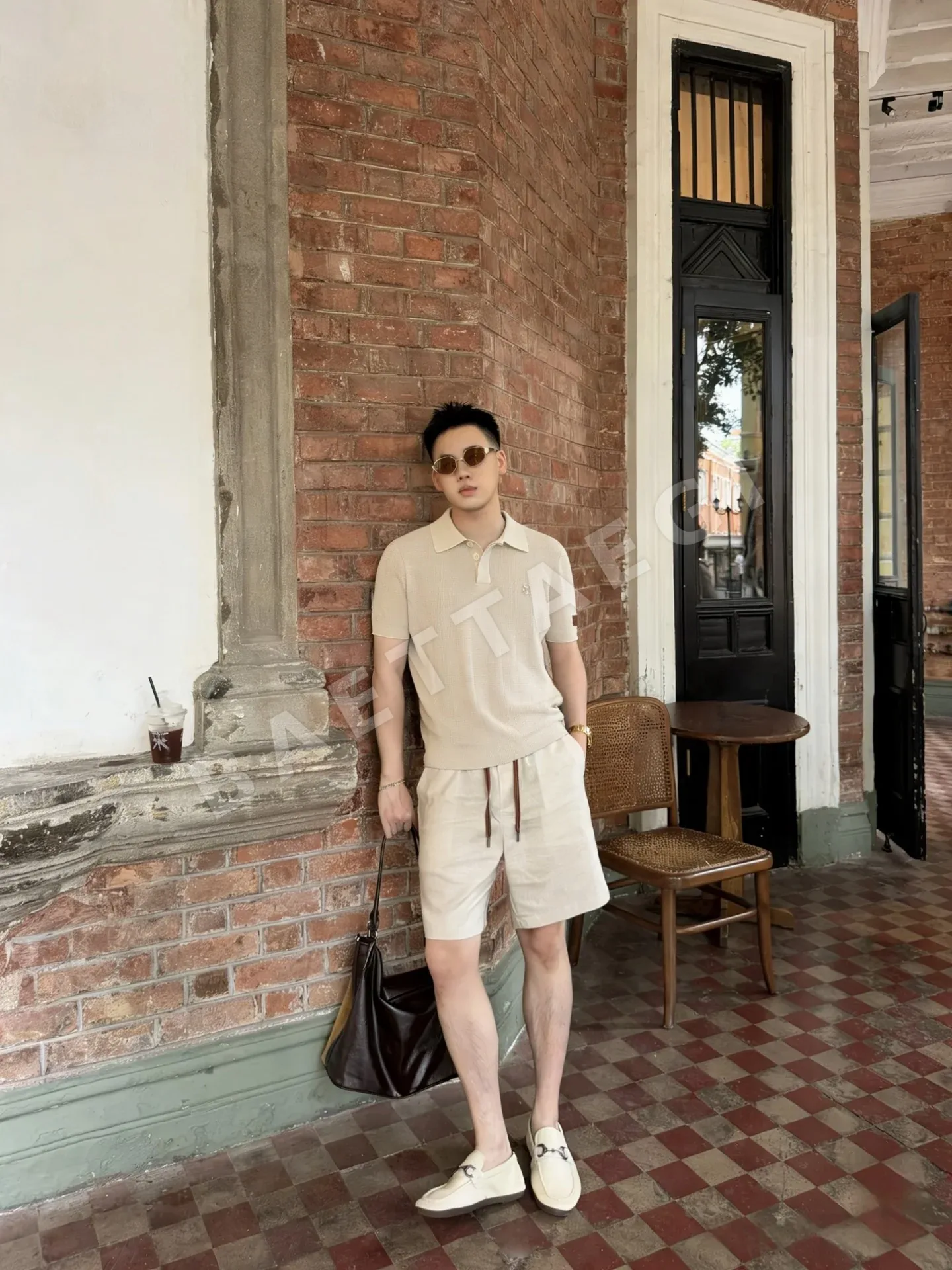 브루넬로쿠치넬리 와플 니트 폴로셔츠 남성 반팔 상세 이미지 9