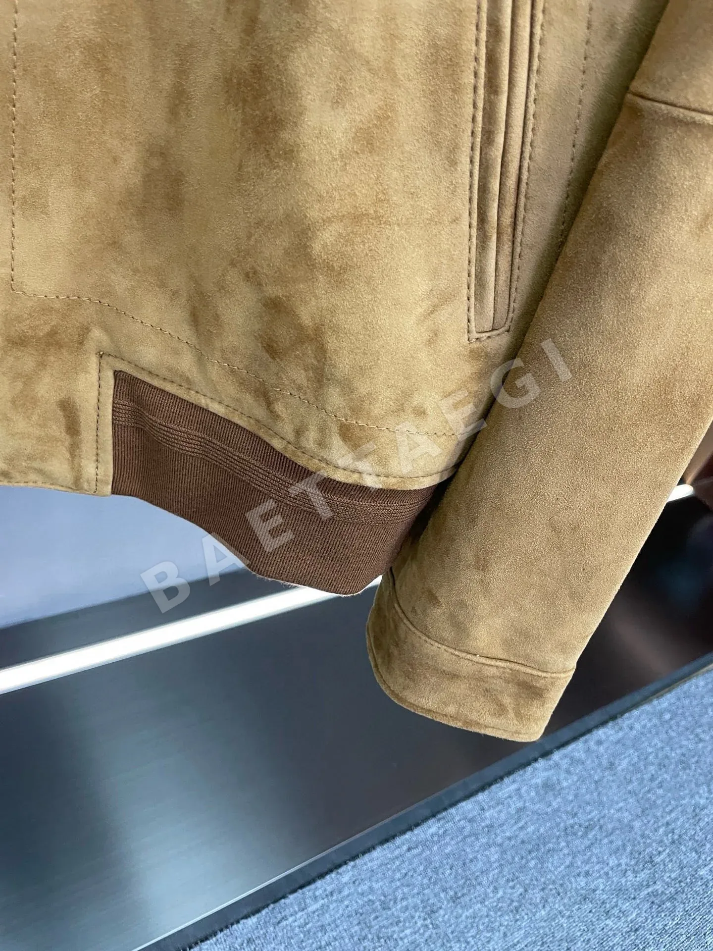 로로피아나 스웨이드 램스킨 스탠드카라 자켓 상세 이미지 6