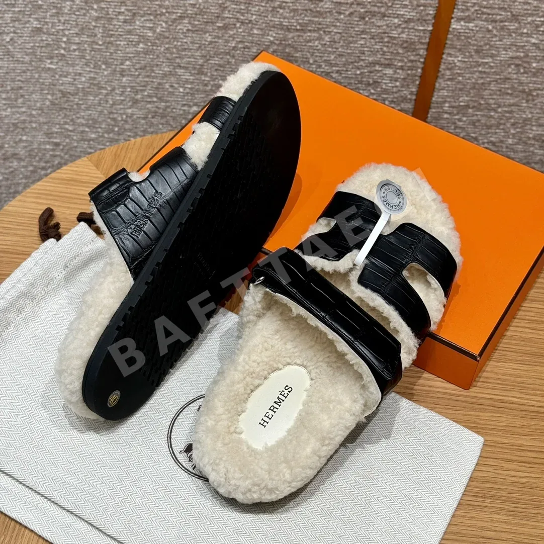 에르메스 시프레 샌들 블랙 악어가죽 상세 이미지 3