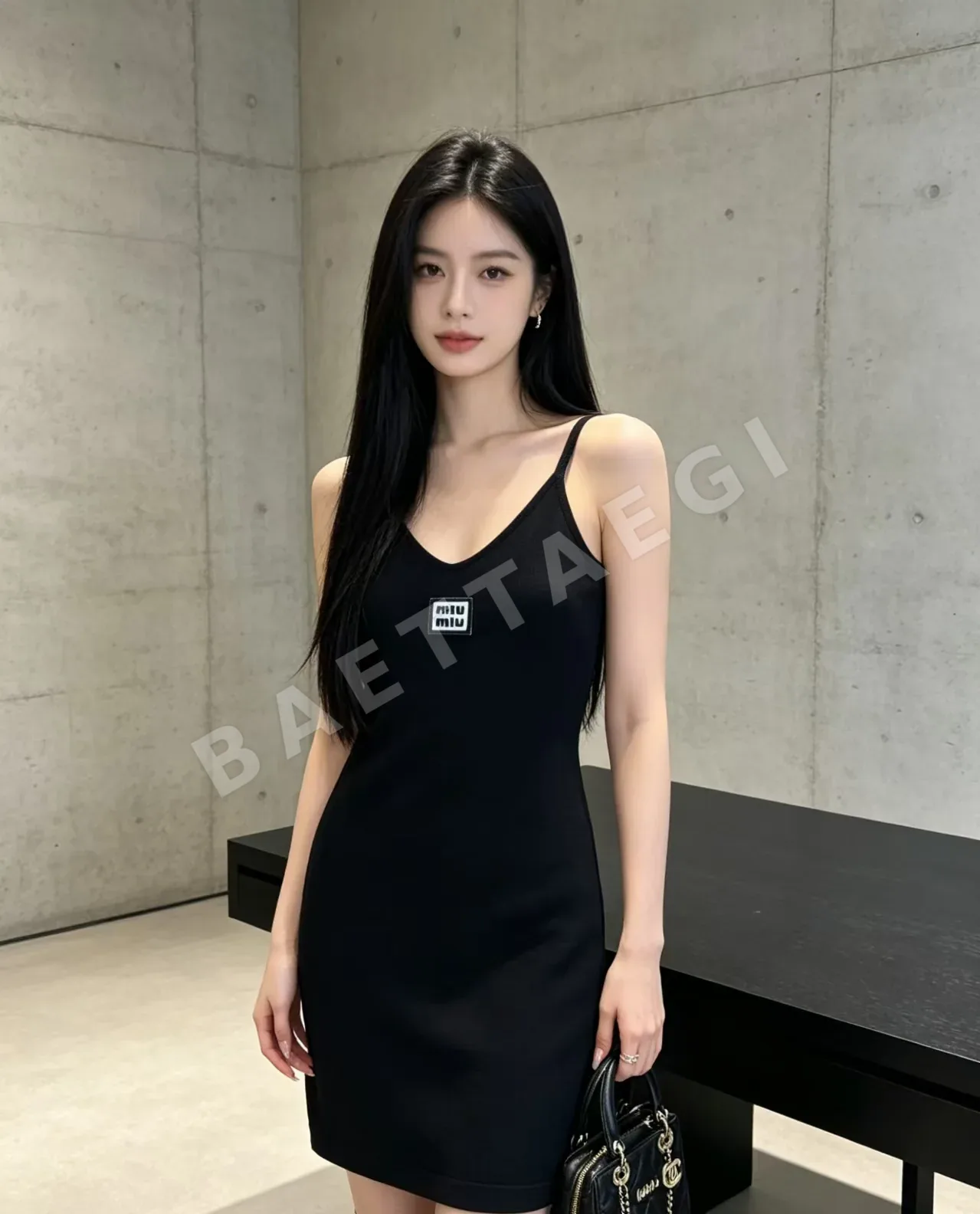 미우미우 자수 레터 니트 캐미솔 원피스 127850