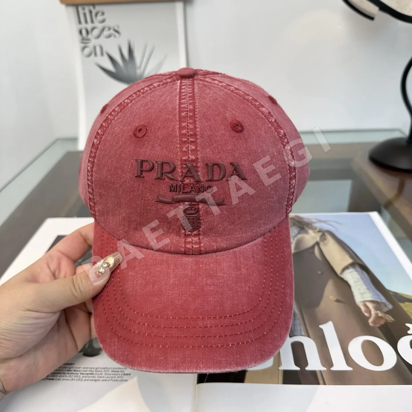 프라다 베이스볼 캡 상세 이미지 4