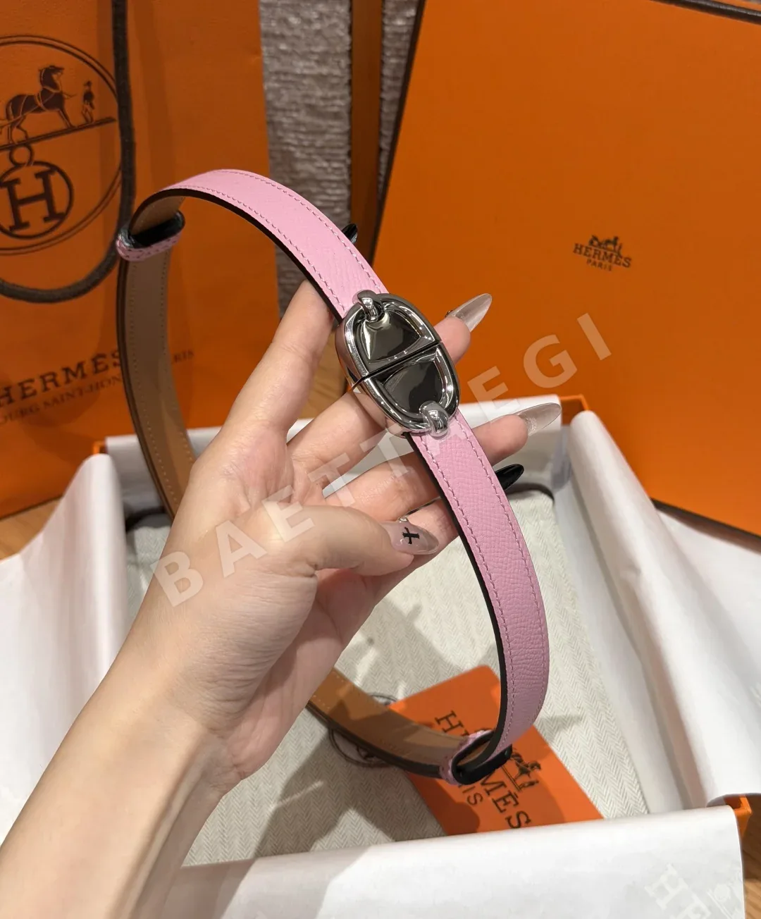 에르메스 H 버클 앱송 카프스킨 벨트 상세 이미지 3