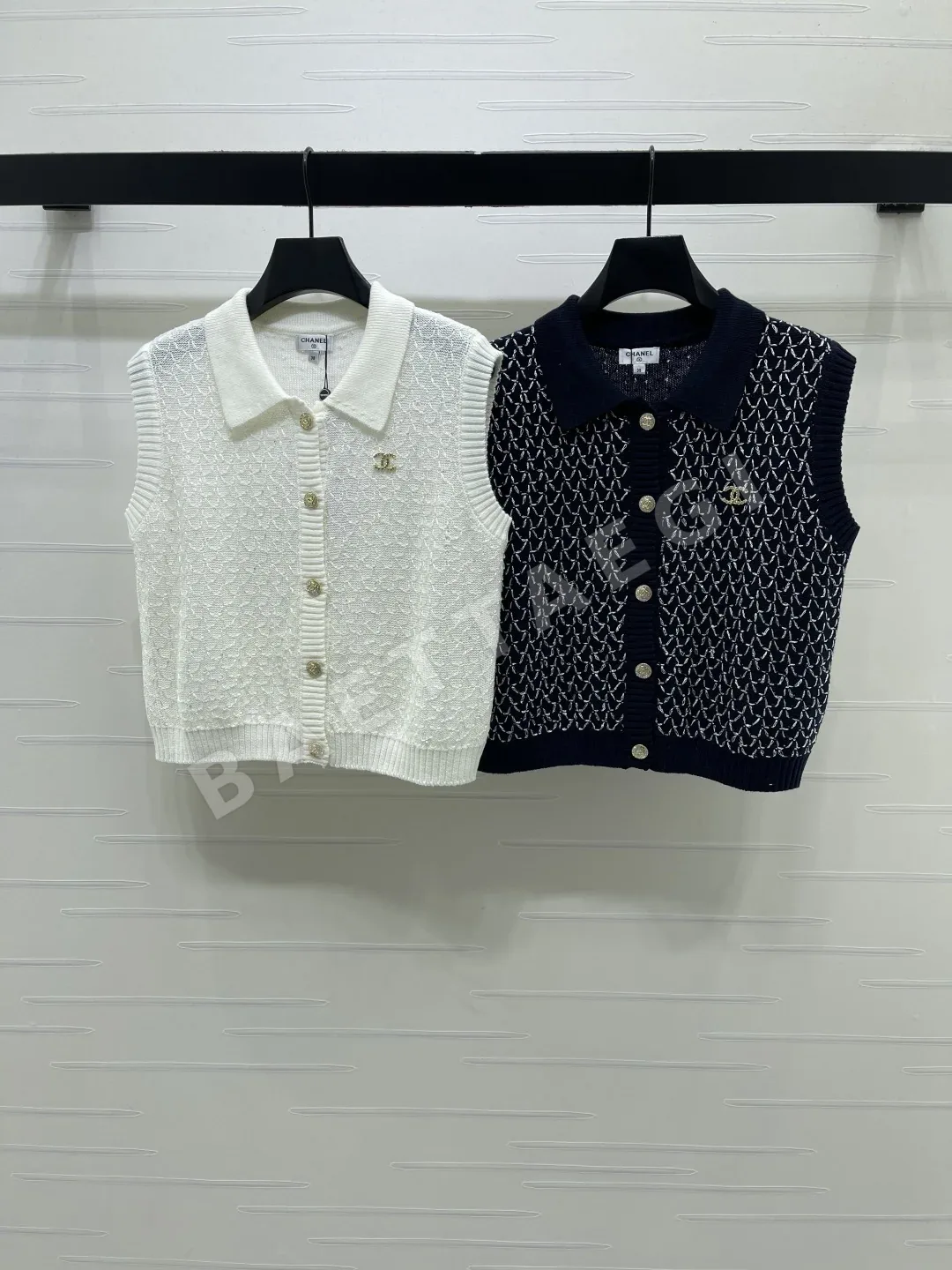 샤넬 카라 니트 베스트 여성 반팔 155630