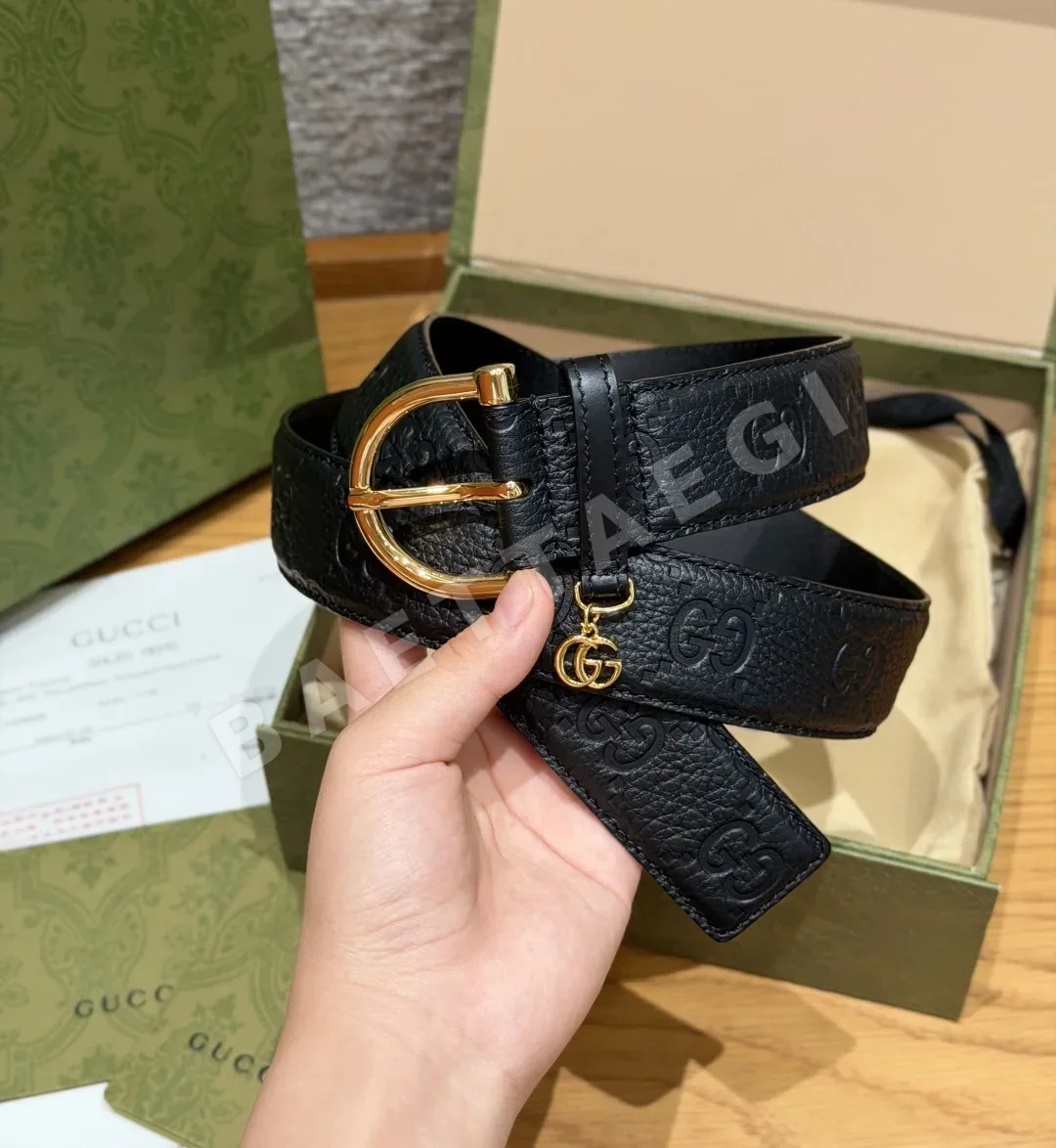 구찌 시그니처 남성용 소가죽 버클 벨트 상세 이미지 2