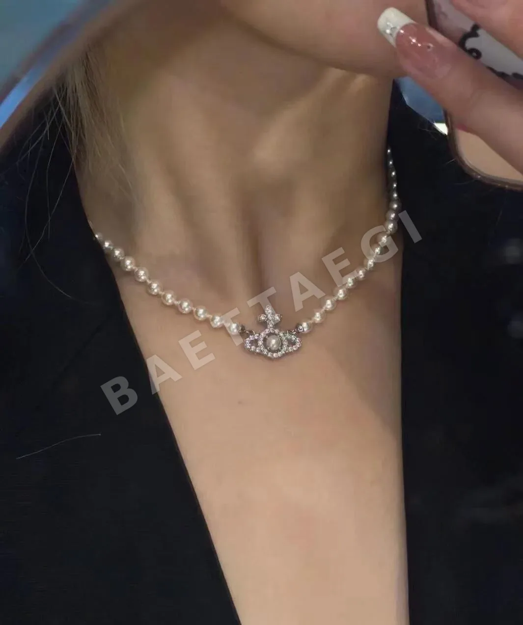 비비안웨스트우드 새터 다이아몬드 장식 목걸이 상세 이미지 1
