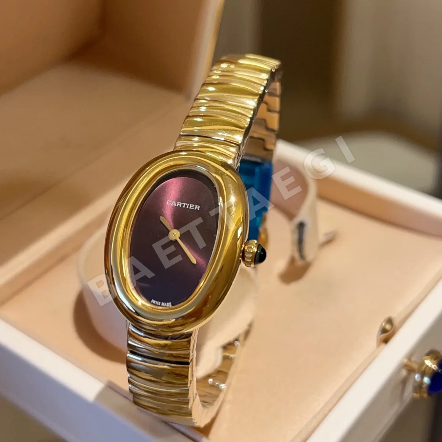까르띠에 베누아 쿼츠 무브먼트 사파이어 글라스 블루 스틸밴드 레플리카 42894 Cartier 상세 이미지 7
