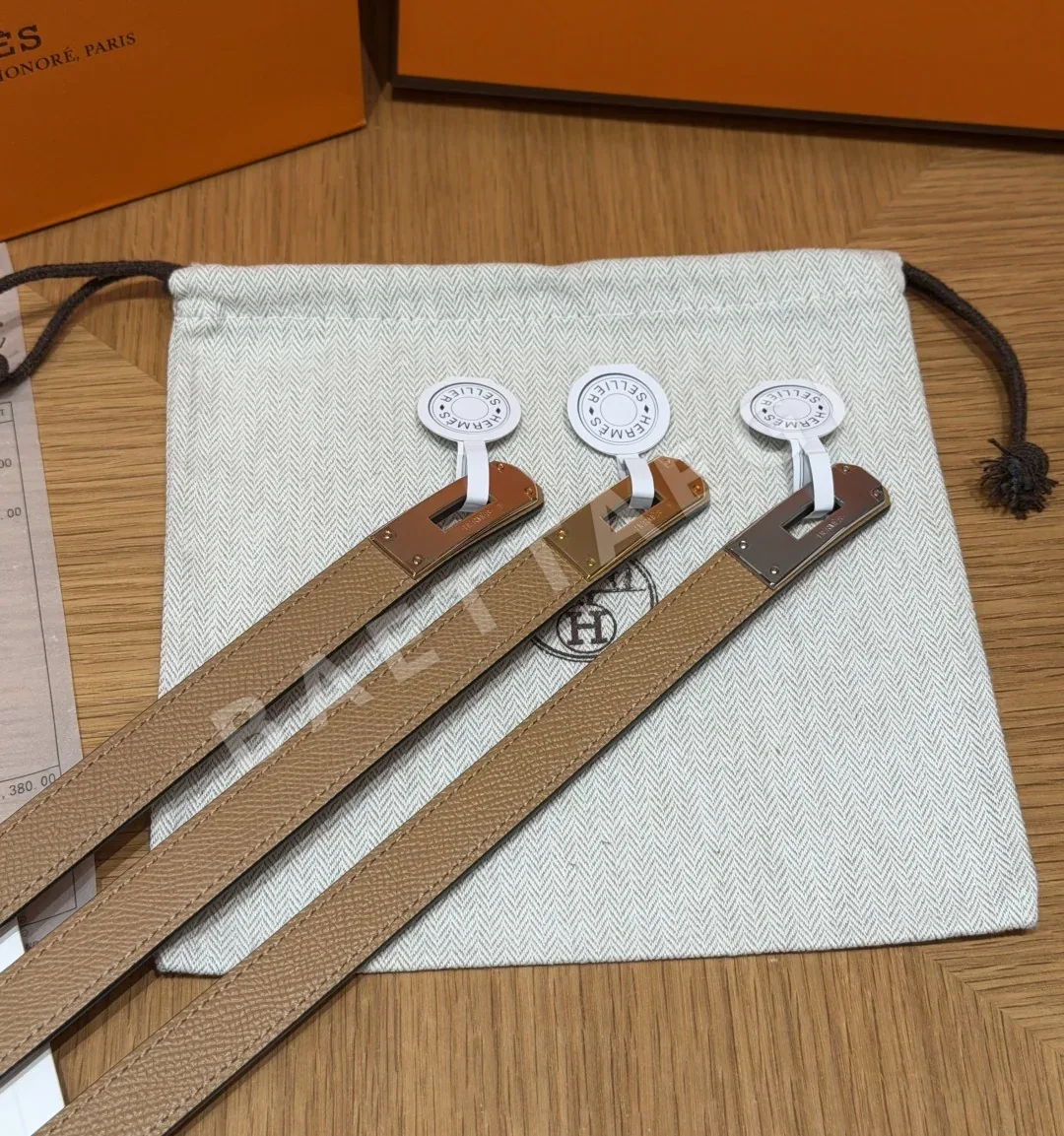 에르메스 켈리 팔라듐 버클 가죽 벨트 상세 이미지 4