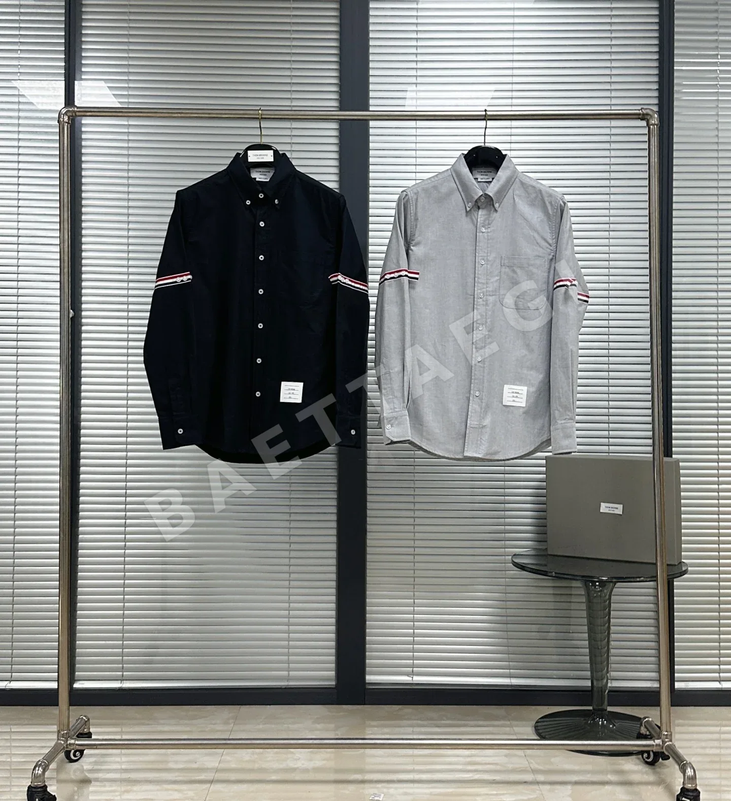톰브라운 3색 리본 장식 긴팔 셔츠 159526