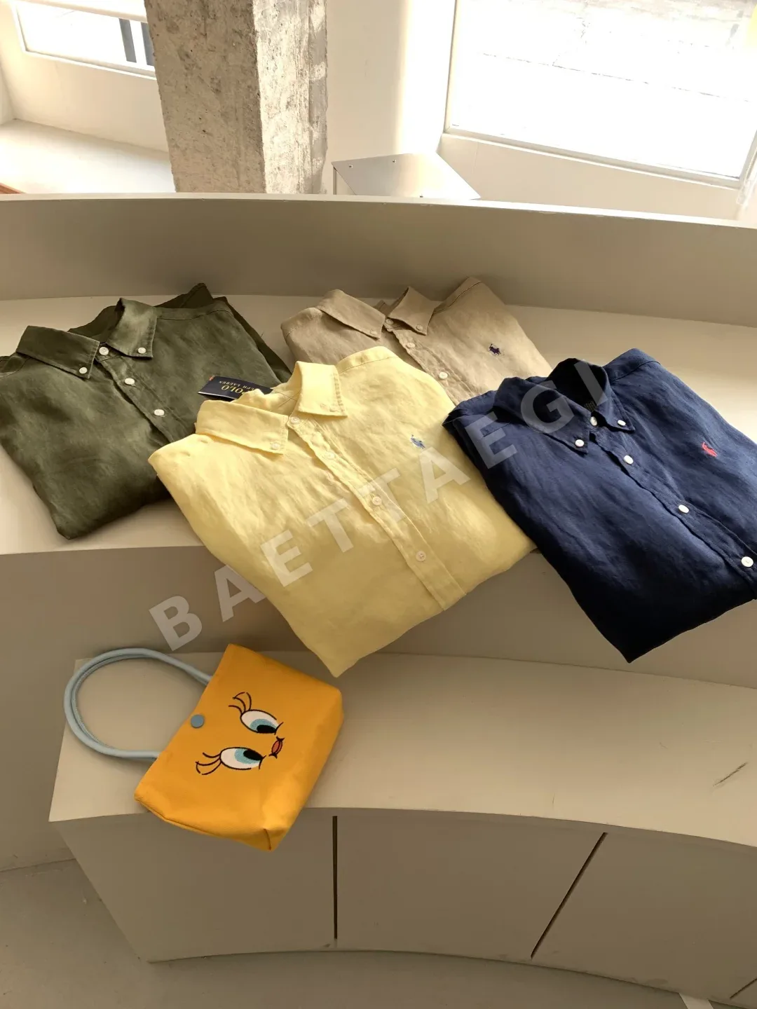 폴로 도파민 컬러 린넨 버튼다운 여성 셔츠 상세 이미지 8