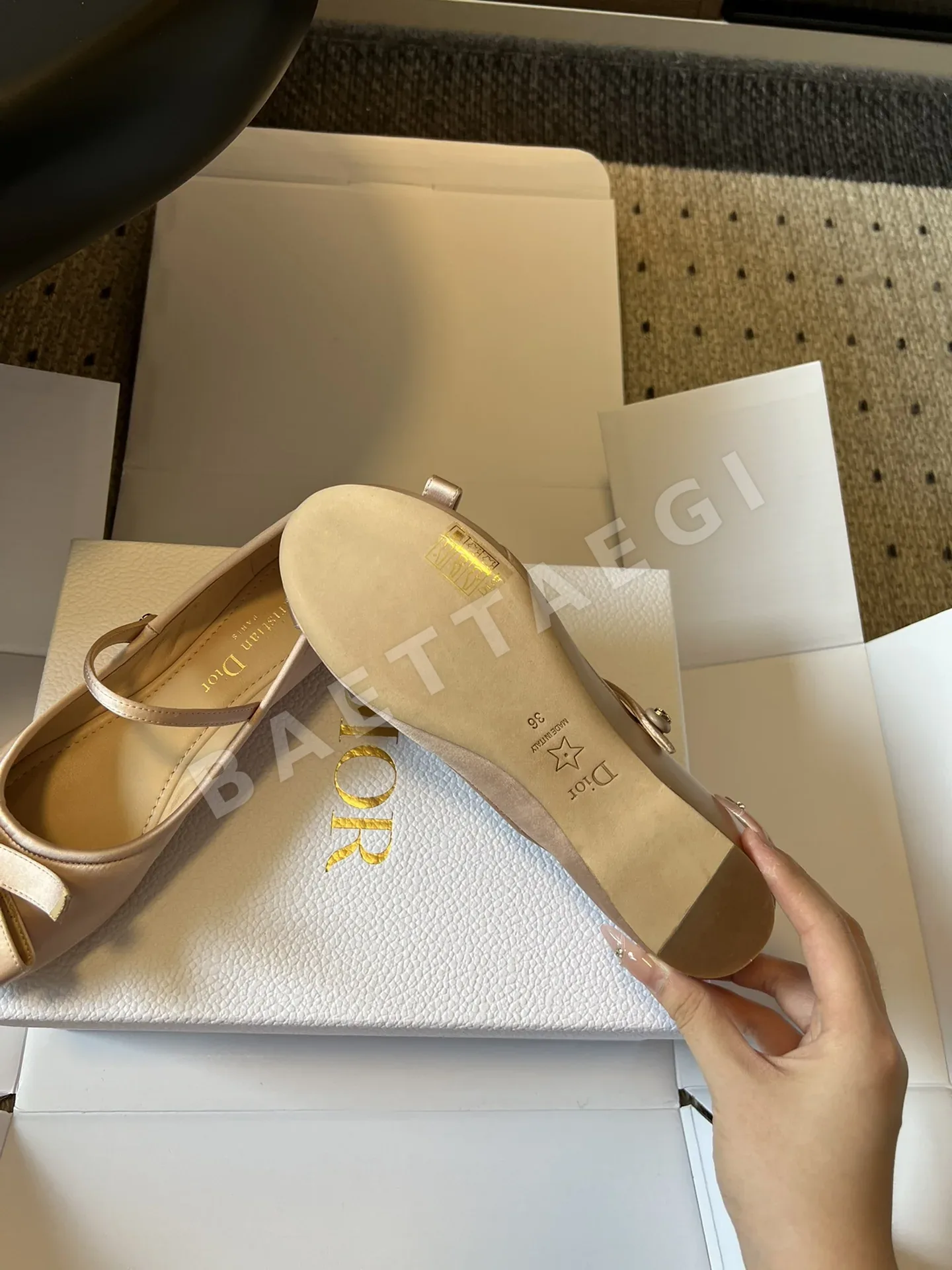 디올 뉴 보우 발레 플랫 신발 8676 상세 이미지 5