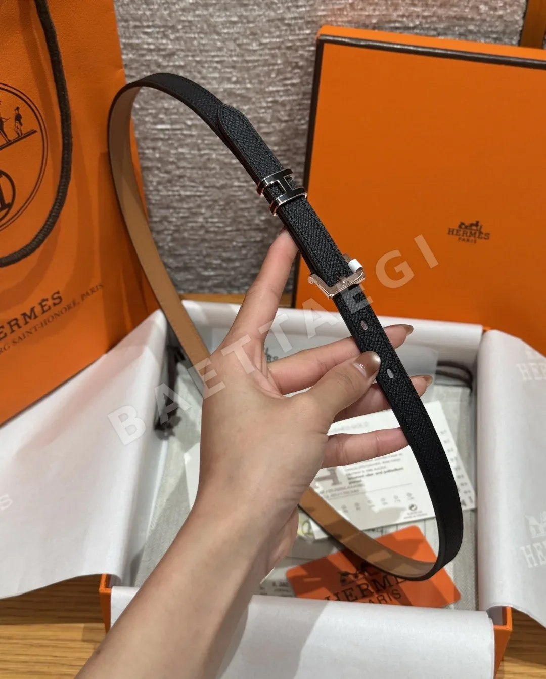 에르메스 팝 H 장식 에포슨 가죽 벨트 상세 이미지 3
