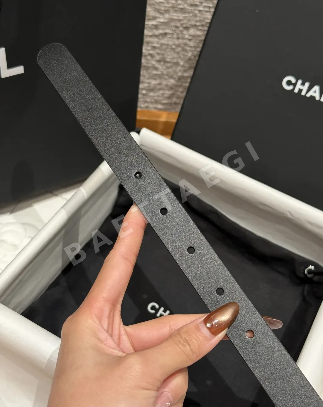 샤넬 더블 C 크리스탈 버클 소가죽 벨트 상세 이미지 8