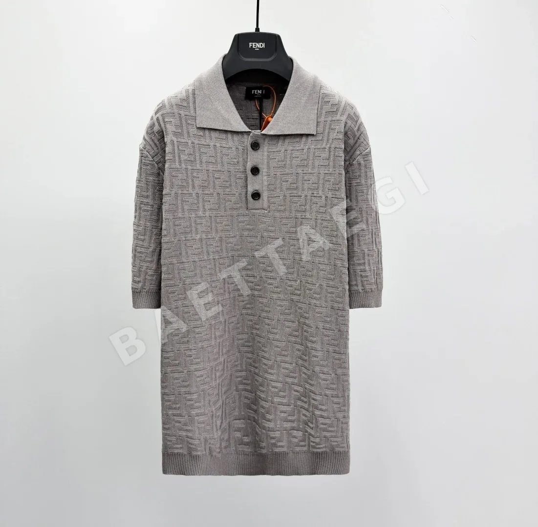 펜디 FF 로고 프린트 코튼 반팔 폴로셔츠 49802