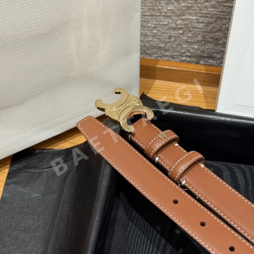 셀린느 개선문 로고 금장 소가죽 벨트 상세 이미지 5