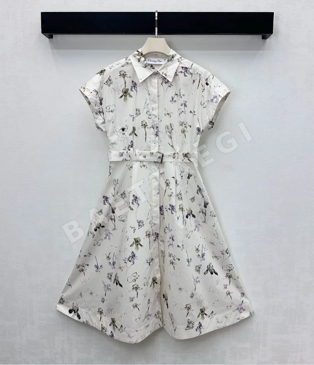 디올 프린트 반소매 코튼 원피스 51484