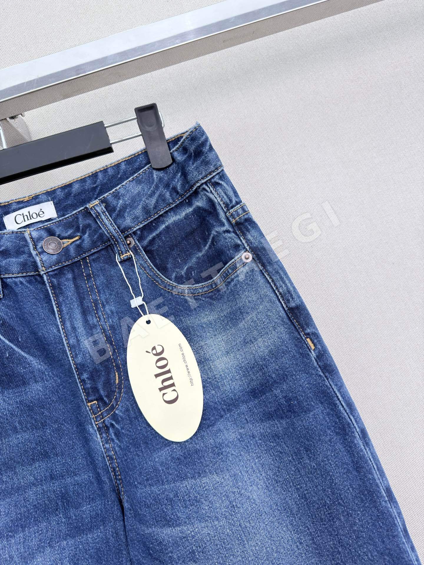샤넬 데님 스트레이트 레그 여성 바지 상세 이미지 3