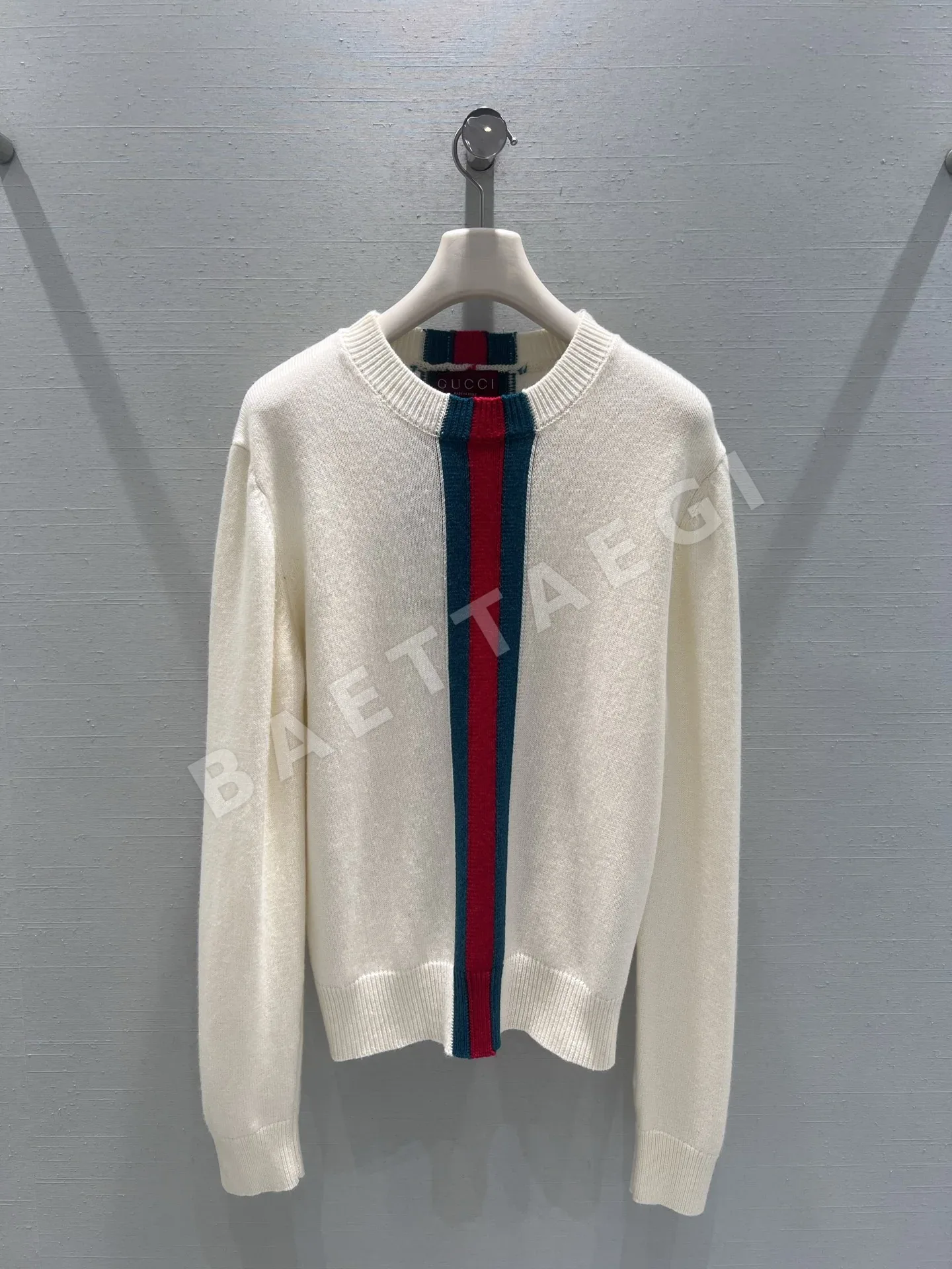 구찌 컬러 블록 스트라이프 여성 니트 스웨터 91571