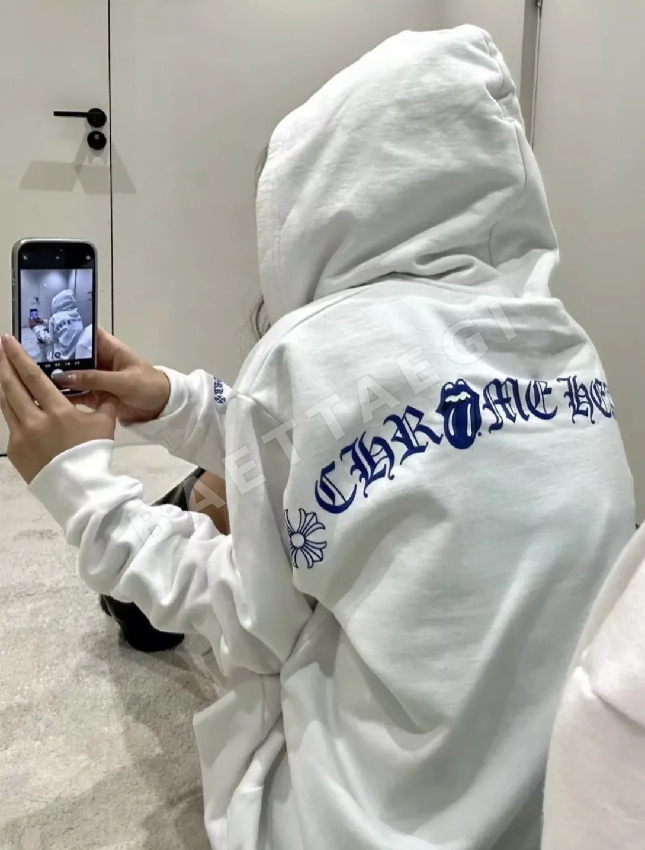 크롬하츠 블루 탄 남성 지퍼 후드 상세 이미지 2