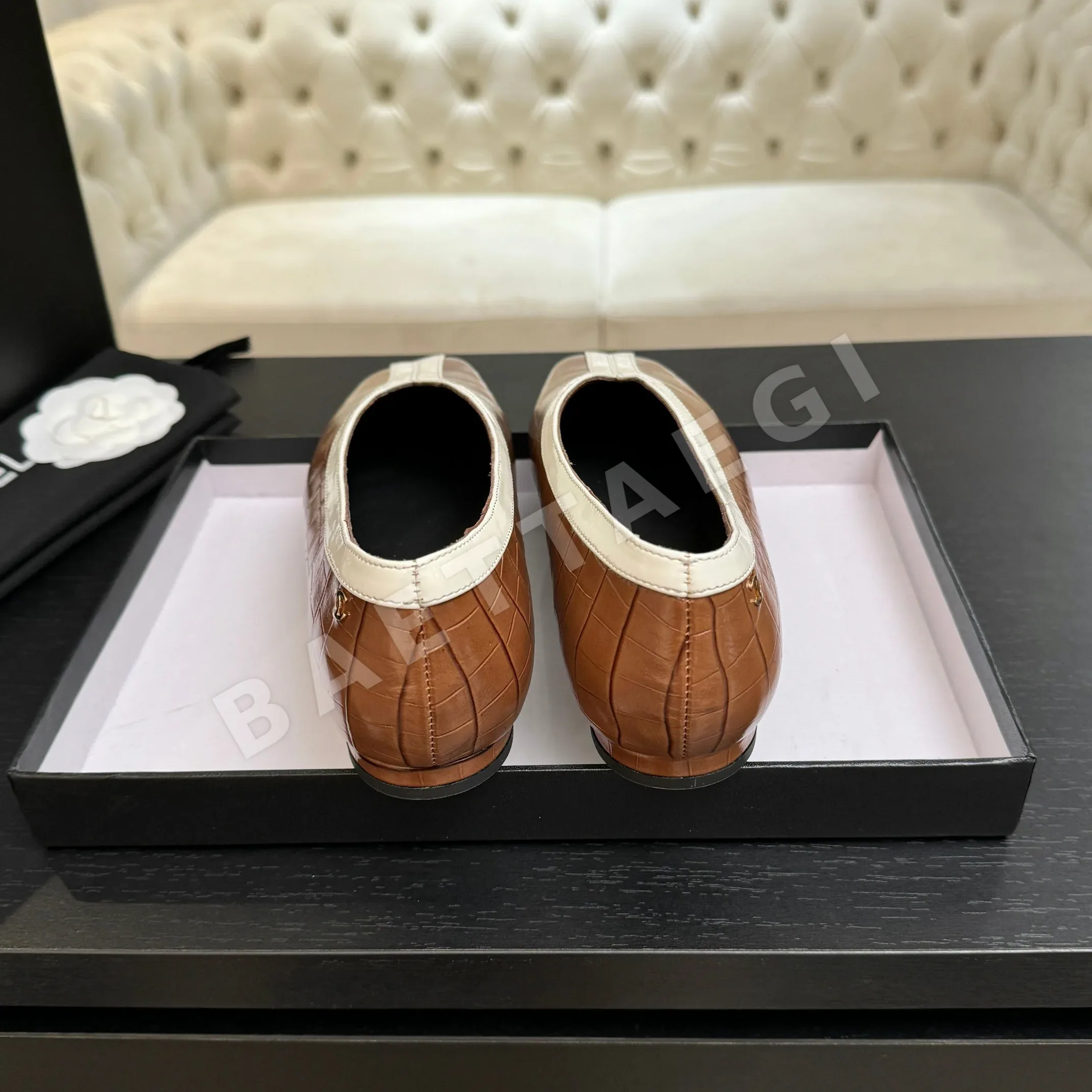 샤넬 26C 더블 C 컬러블럭 플랫슈즈 상세 이미지 8
