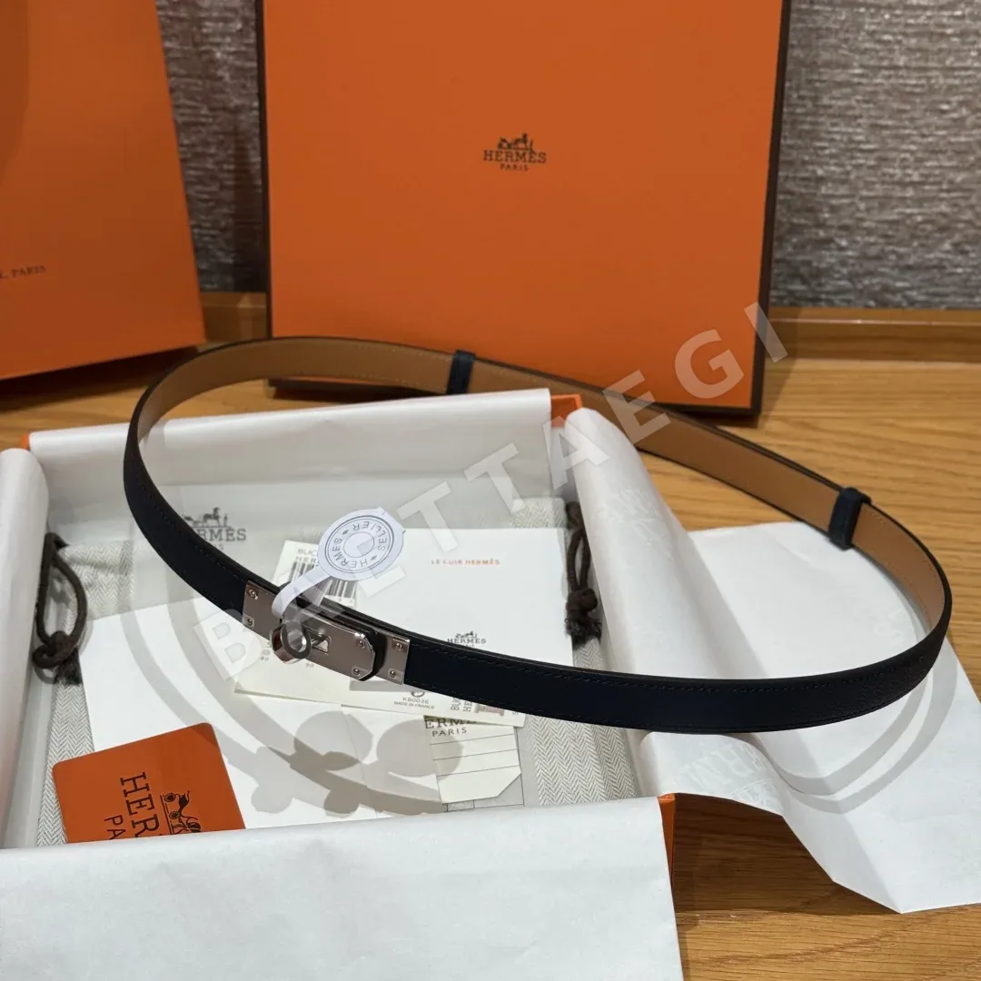 에르메스 켈리 팔라듐 버클 헌터 가죽 벨트 상세 이미지 5