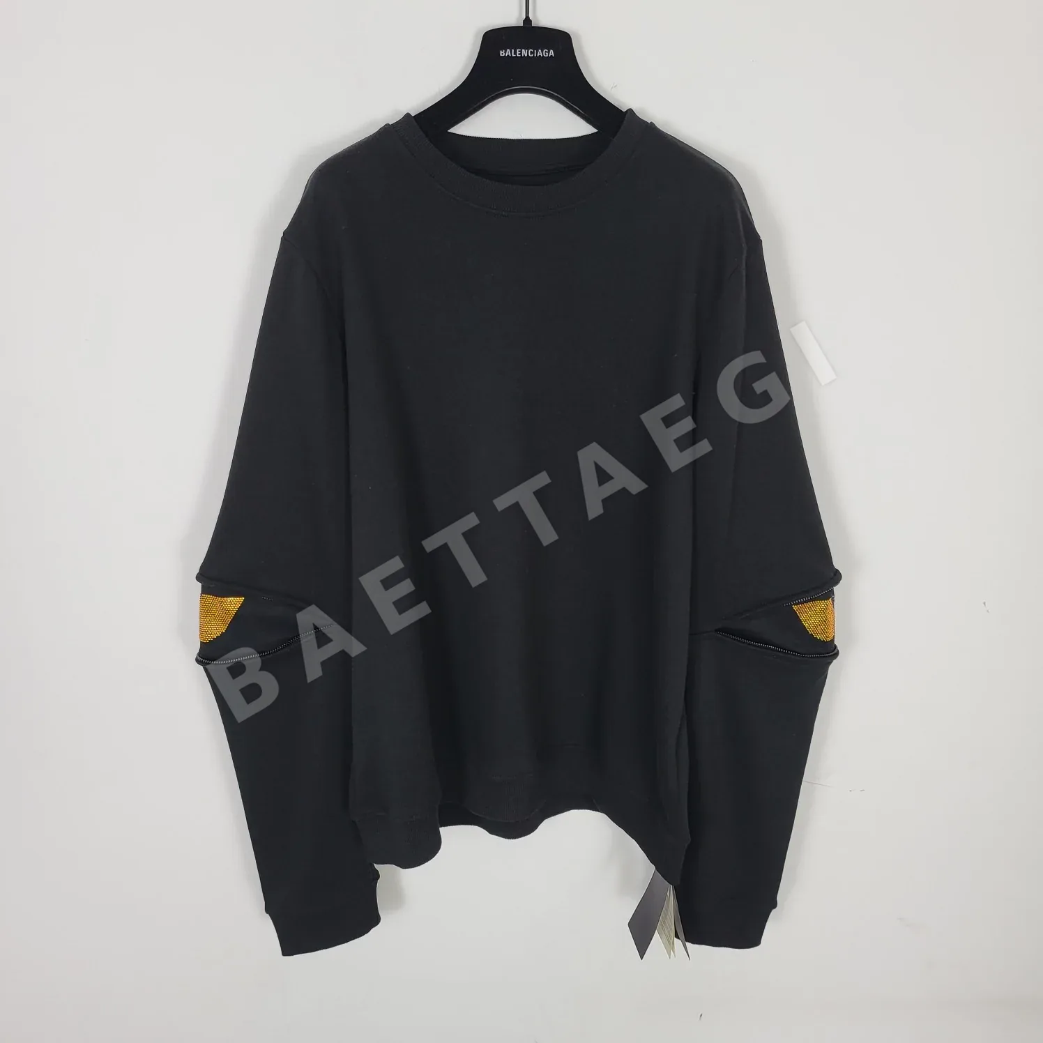 펜디 리틀 몬스터 라인스톤 장식 남성 후드 긴팔티 158892