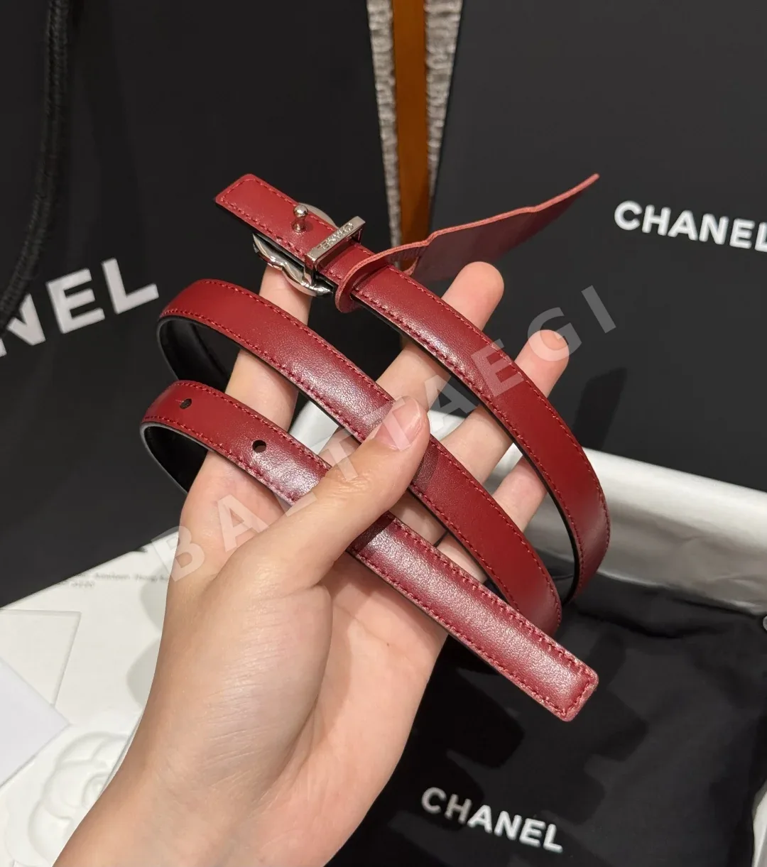 샤넬 더블 C 버클 양면 가죽 벨트 상세 이미지 3