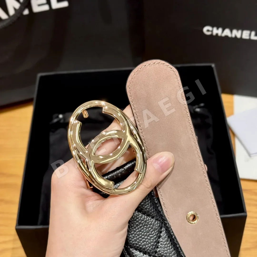 샤넬 라운드 더블 C 시프스킨 여성 벨트 상세 이미지 5