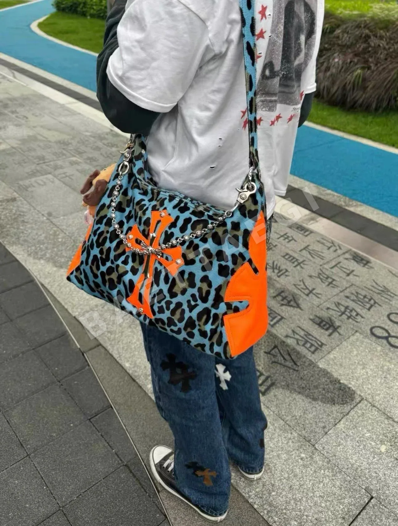 크롬하츠 블루 레오파드 패턴 리틀 라이언 가방 상세 이미지 17